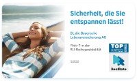 Rating-Siegel RealRate zur BU-Beitragsstabilität der Bayerischen