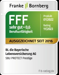 Auszeichnung Franke und Bornberg Berufsunfähigkeitsversicherung BU PROTECT Prestige