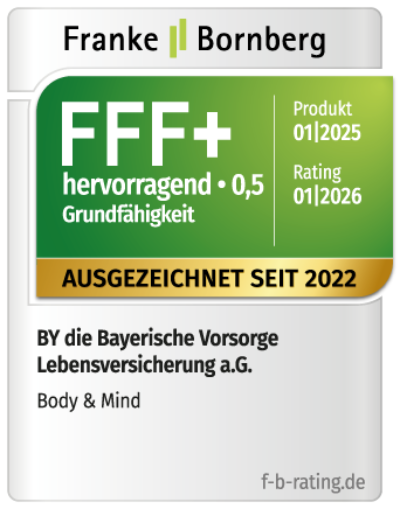 Auszeichnung Franke und Bornberg Grundfähigkeitsversicherung Body & Mind