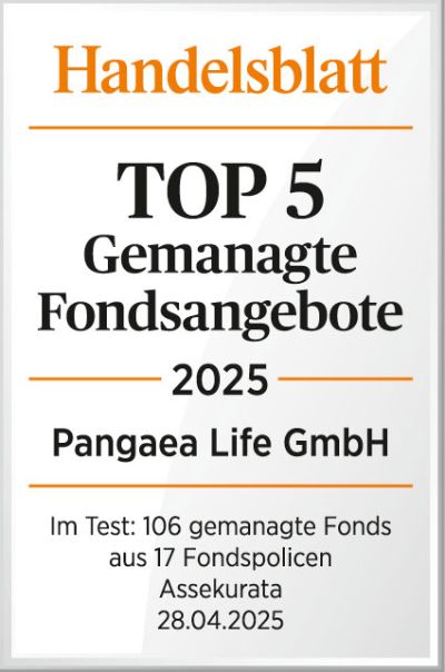 Handelsblatt-Siegel Top 5 Gemanagte Fondsangebote 2025 Pangaea Life