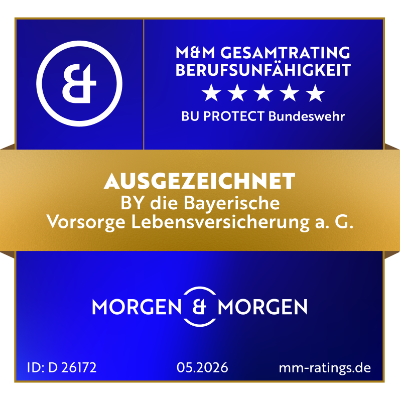Gesamtrating Morgen & Morgen Berufsunfähigkeitsversicherung BU PROTECT Bundeswehr