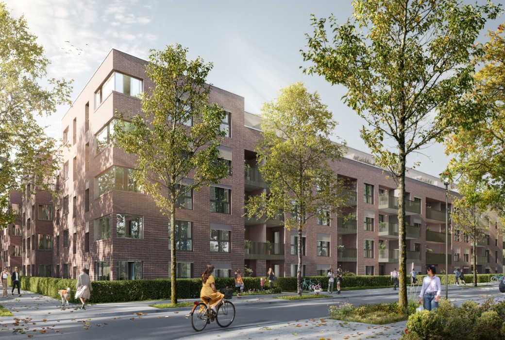 Computer-Visualisierung eines modernen Wohnkomplexes Computer-Visualisierung eines modernen Wohnkomplexes