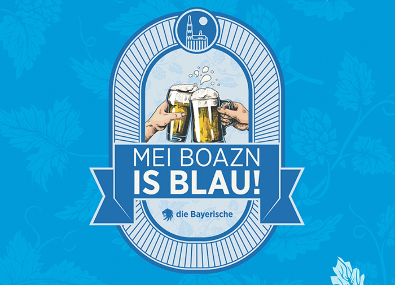 Darstellung eines Siegels mit dem Schriftzug "Mei Boazn is blau" Darstellung eines Siegels mit dem Schriftzug "Mei Boazn is blau"