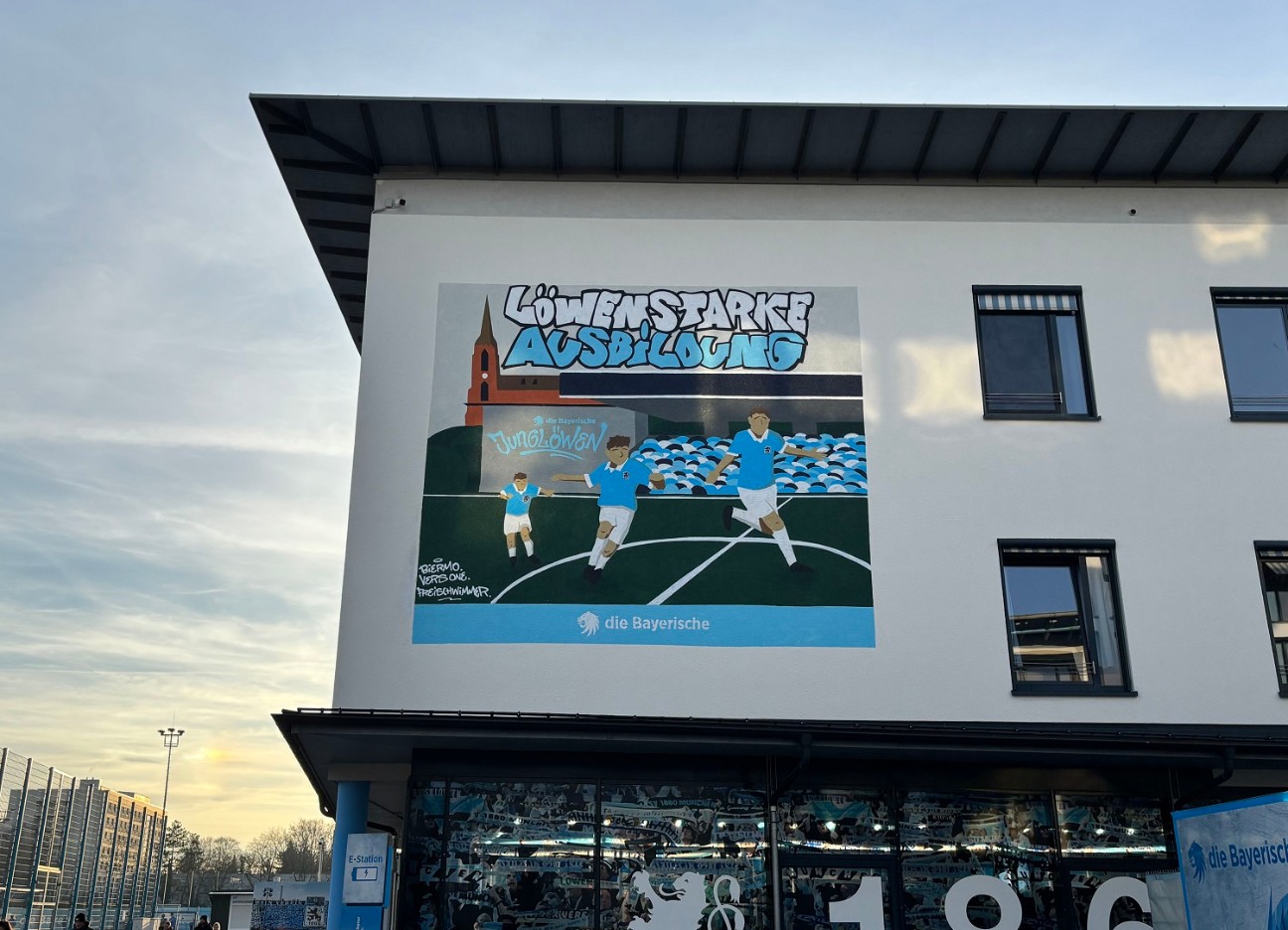 Wandmalerei am Nachwuchsleistungszentrum (NLZ) von 1860 München