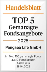 Handelsblatt-Siegel Top 5 Gemanagte Fondsangebote 2025 Pangaea Life