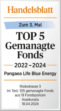 Handelsblatt Top 5 2022-2024 - Siegel für Pangaea Life Blue Energy Fonds