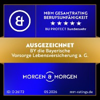 Gesamtrating Morgen & Morgen Berufsunfähigkeitsversicherung BU PROTECT Bundeswehr
