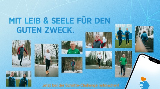 Über diversen Bilder von Sportlern und Sportlerinnen steht der Slogan "Mit Leib & Seele für den guten Zweck." Über diversen Bilder von Sportlern und Sportlerinnen steht der Slogan "Mit Leib & Seele für den guten Zweck."