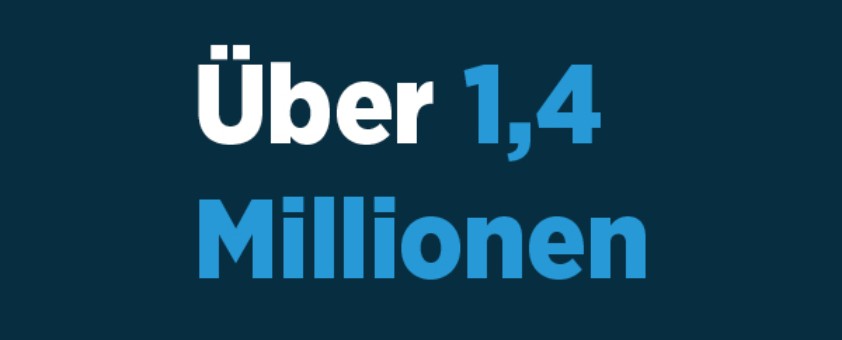 Grafik Über 1,4 Mio