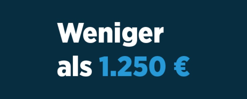 Grafik Weniger als 1250 EUR