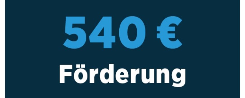 Grafische Darstellung zur Förderung in Höhe von 540 Euro