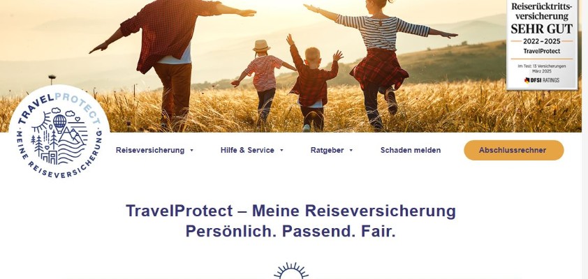 Startseite der Website travelprotect.de