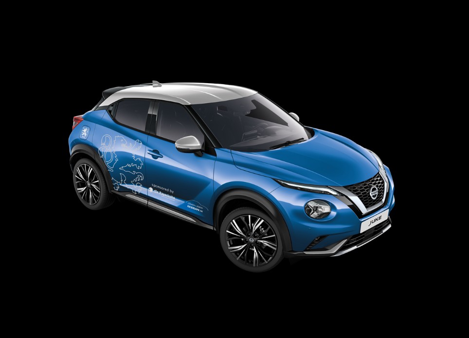 Bild von dem blauen Löwenauto