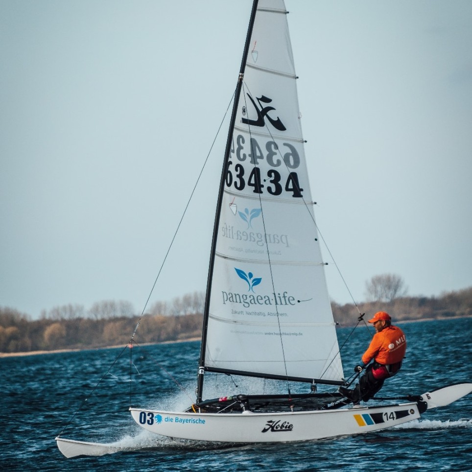 André Hauschke auf seinem Catamaran André Hauschke auf seinem Catamaran