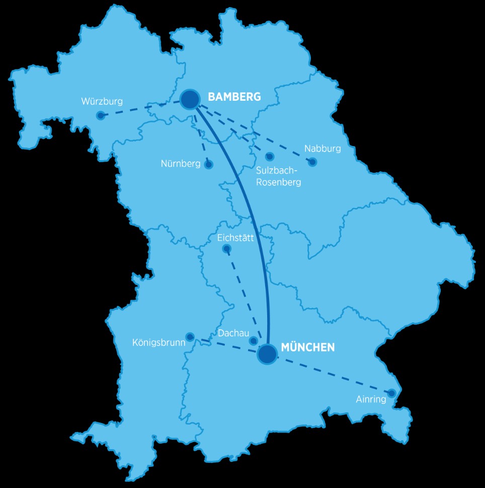 Deutschlandkarte mit Standorten der Ansprechpartner DPolG