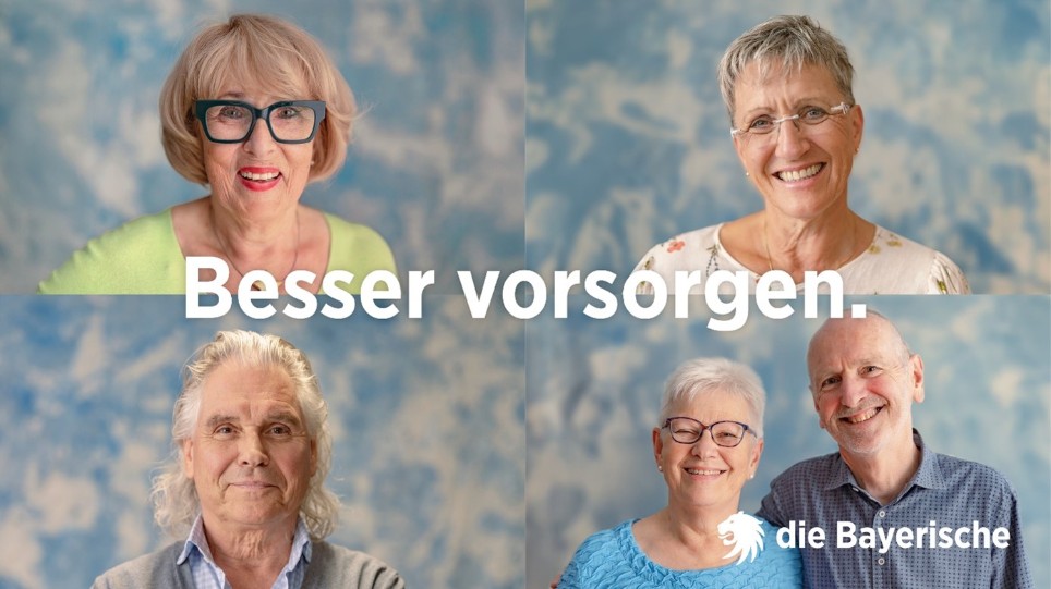 Bild zur Altersvorsorge-Kampagne der Versicherungsgruppe die Bayerische