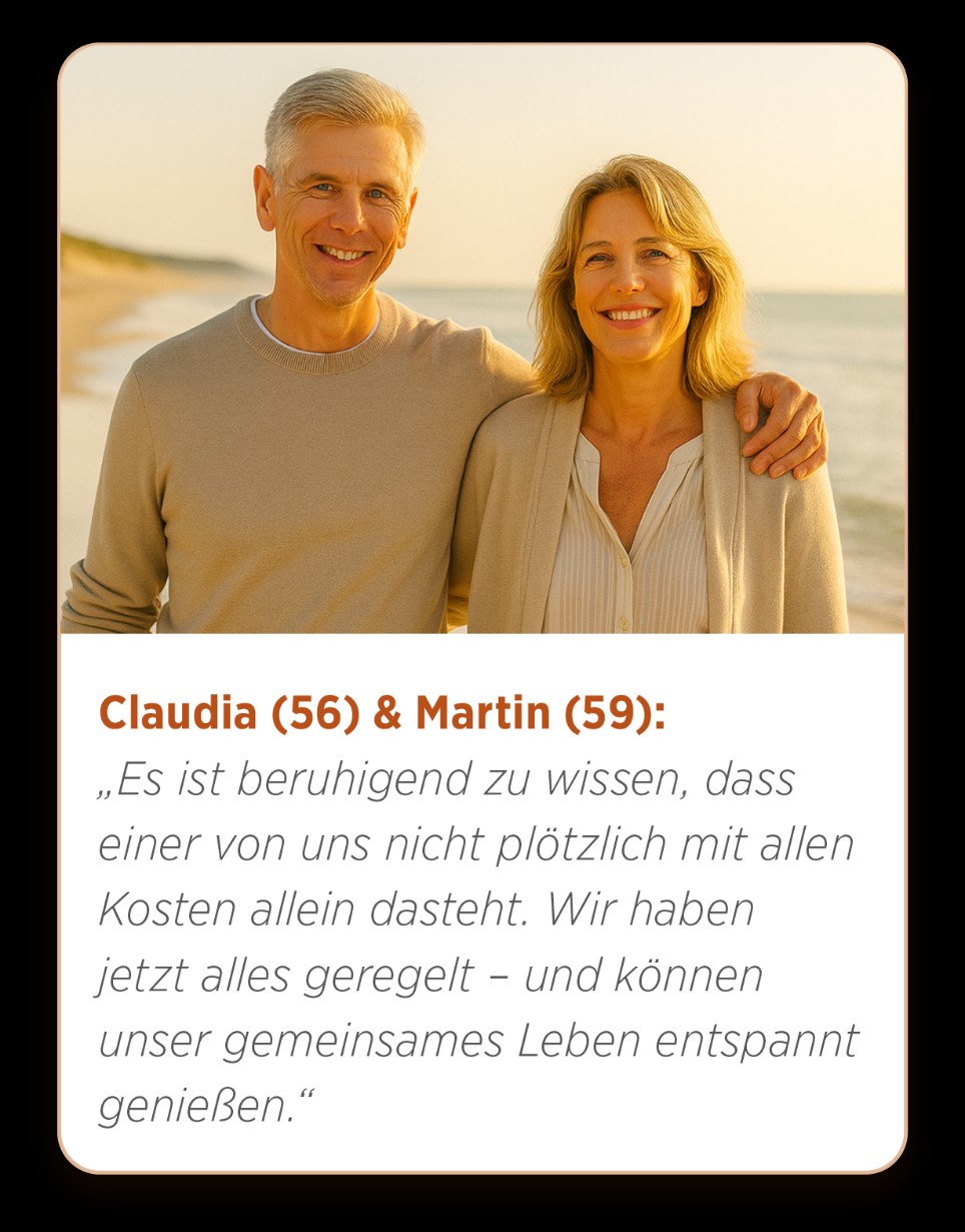 Ein Pärchen mittleren Alters lacht in die Kamera Ein Pärchen mittleren Alters lacht in die Kamera