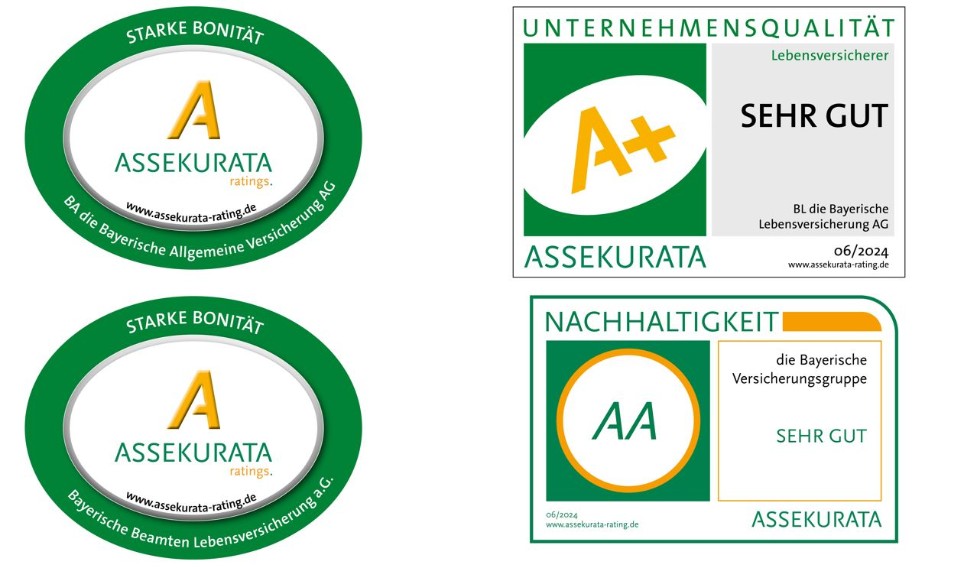 Die Assekurata Siegel der Versicherungsgruppe die Bayerische