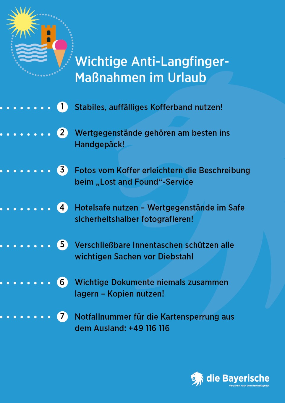 Ratgeber Grafik Übersicht Sicherheit im Urlaub Ratgeber Grafik Übersicht Sicherheit im Urlaub