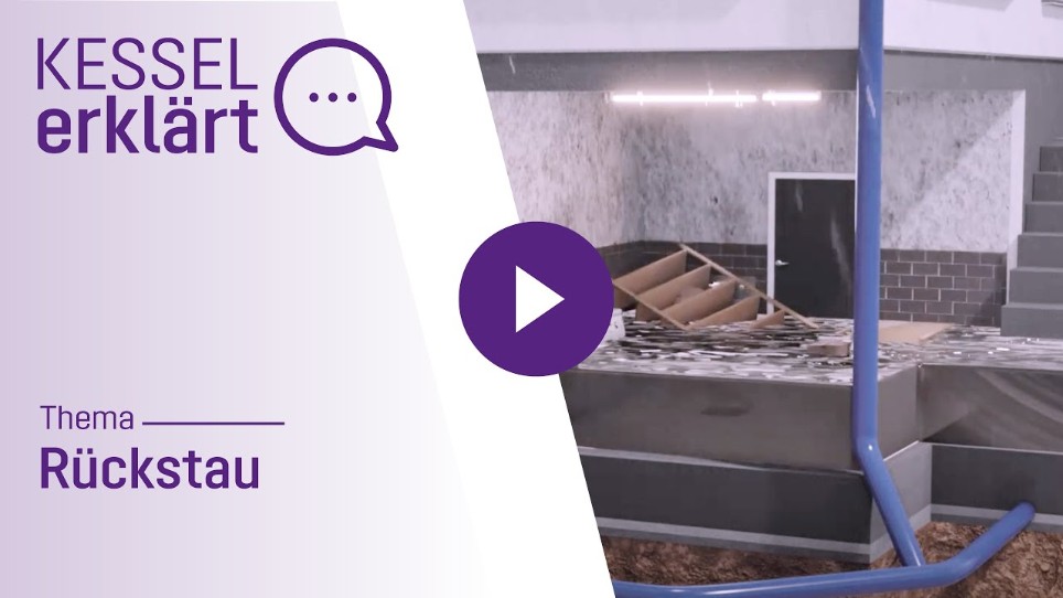 Startbild für Erkärvideo zum Rückstauschutz der Firma Kessel