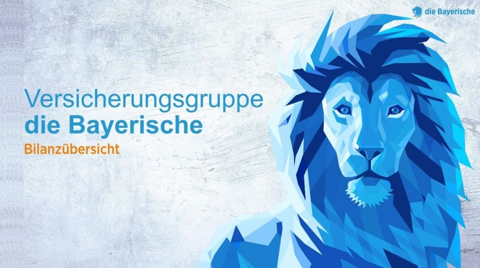 Titelbild der Bilanzpräsentation 2024 mit Überschrift und blauer Löwengrafik