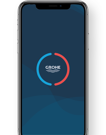 Handybildschirm auf dem die GROHE App geöffnet ist.